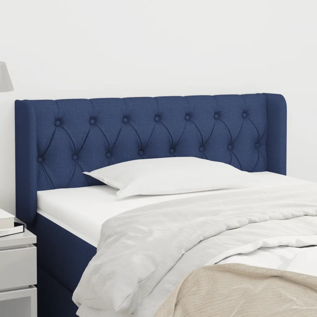 Testiera | Testata ad Orecchio Blu 103x16x78/88cm in Tessuto
