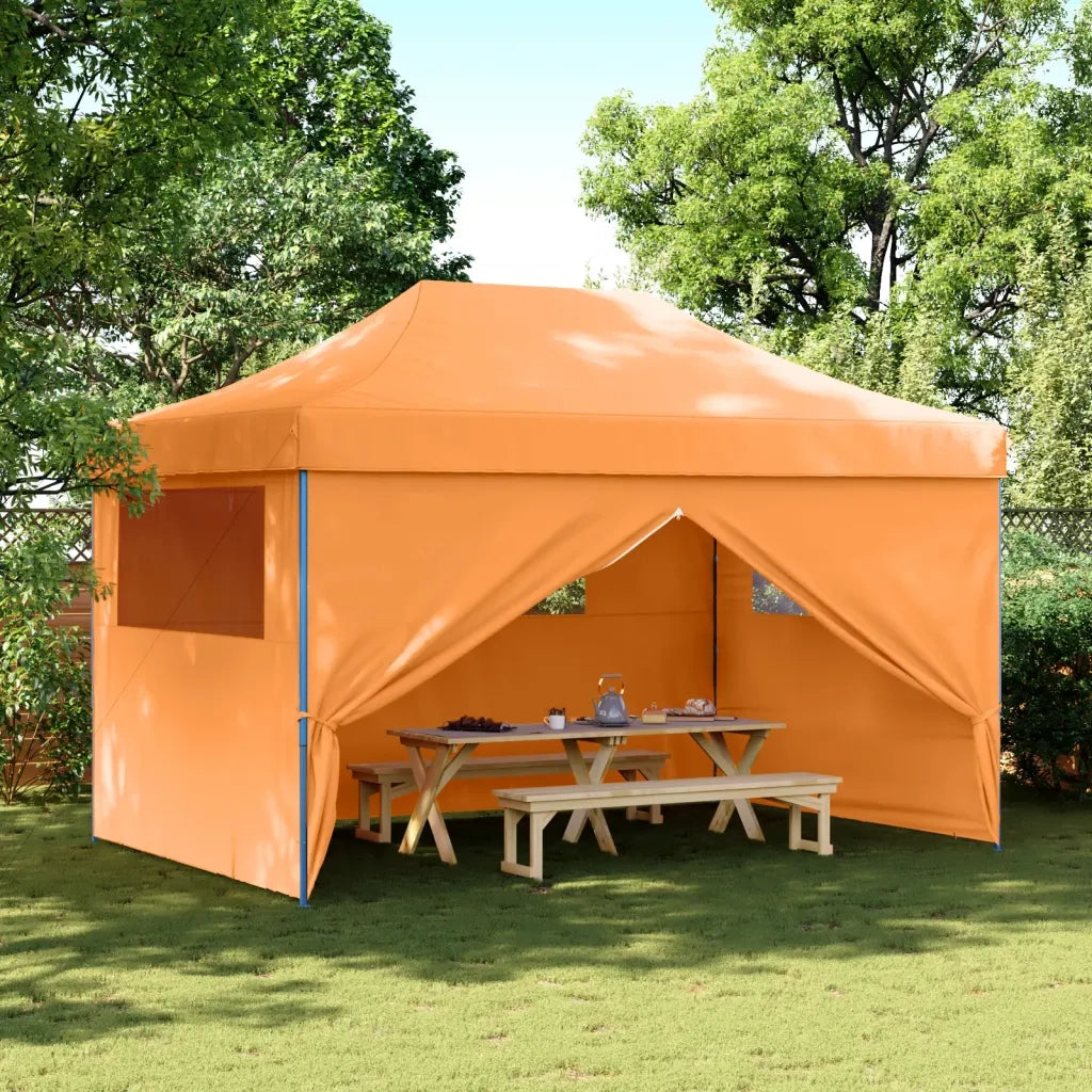 Tendone per Feste Pieghevole Pop-Up con 4 Pareti Arancione 4004977