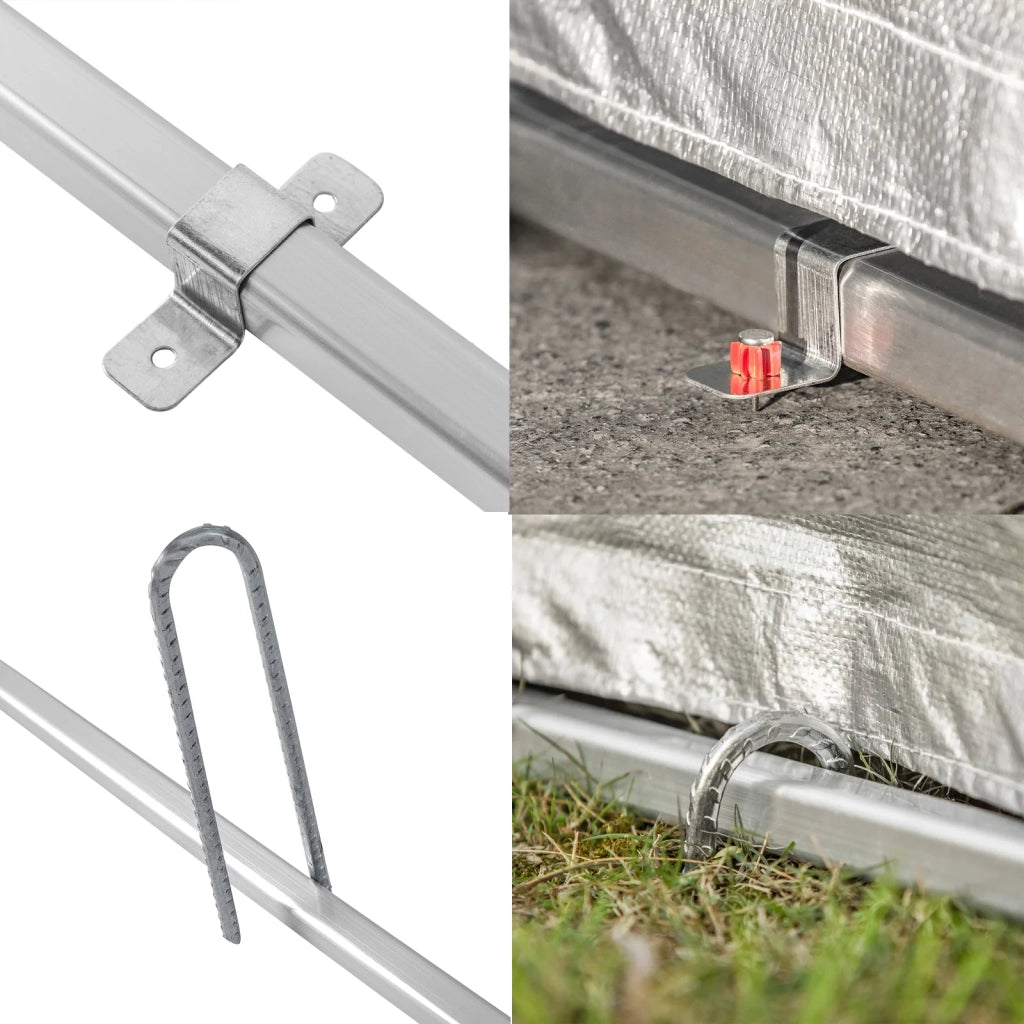 Tenda per Bicicletta Impermeabile Protezione UV Tenda da Garage per Biciclette Tenda Multiuso da Giardino in Colore Argento 120x176x163 cm, KLS11