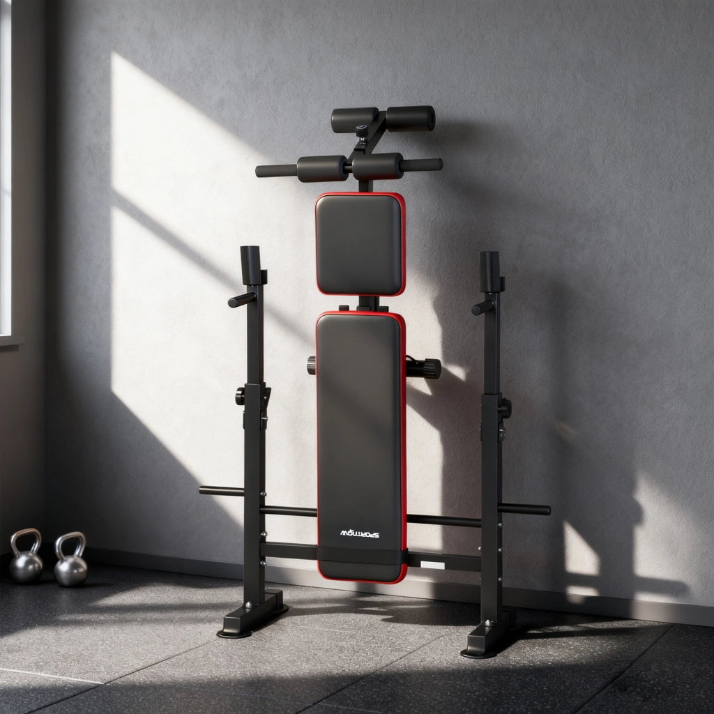 Panca Fitness Multifunzione ¨C Xylo ¨C Regolabile con Supporto Bilanciere