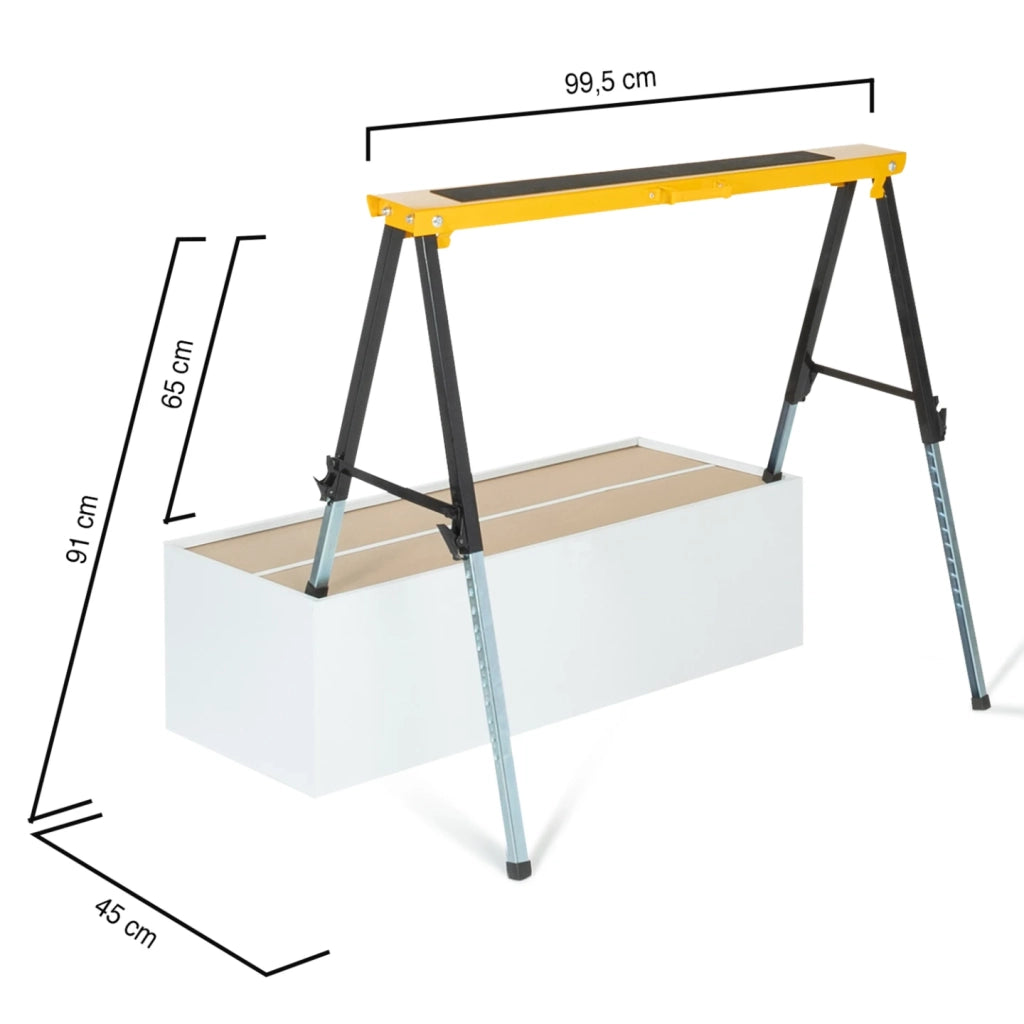 IDMarket - Set di 2 cavalletti telescopici pieghevoli con ampia piattaforma antiscivolo
