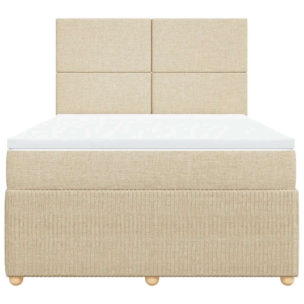 Giroletto a Molle con Materasso Crema 140x19 cm in Tessuto 3294349
