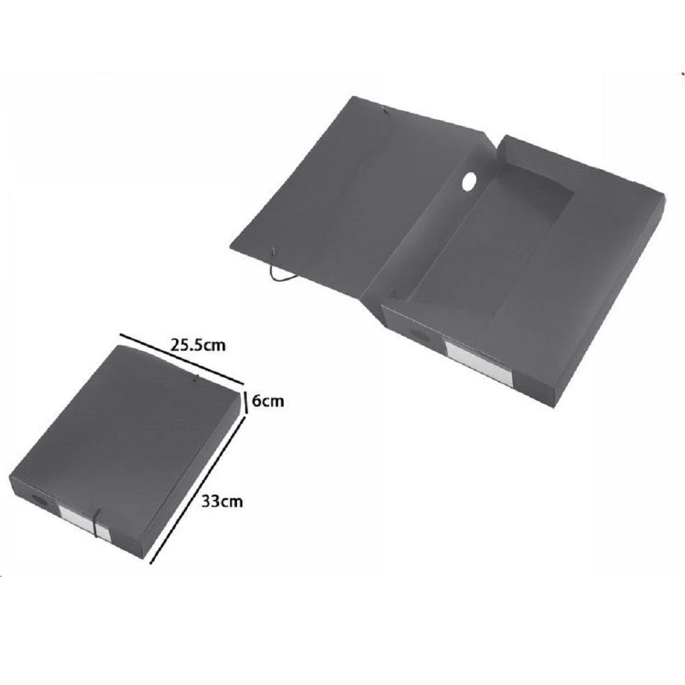 Trade Shop - Portadocumenti Cartellina Cartella Molla Grigia Custodia 33 X 25.5 X 6 Cm 72214 -