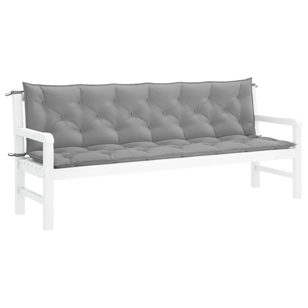 Cuscini per Panca 2 pz Grigi 200x50x7 cm in Tessuto Oxford 315041