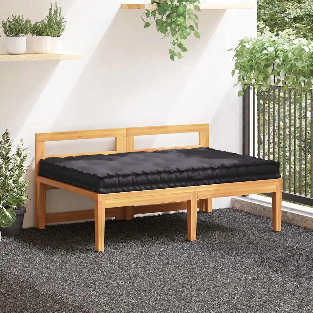 Cuscino per Pallet e Pavimento in Cotone 120x80x10 cm Nero 48674