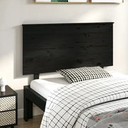Testiera per Letto-Testata-Testiera Decorativa Nera 124x6x82,5 cm in Legno Massello di Pino