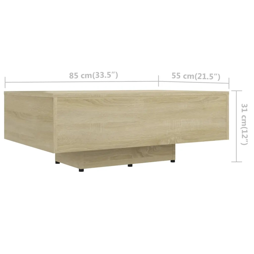 Tavolino da CaffÃ¨ Rovere Sonoma 85x55x31 cm in Truciolato cod mxl 13282