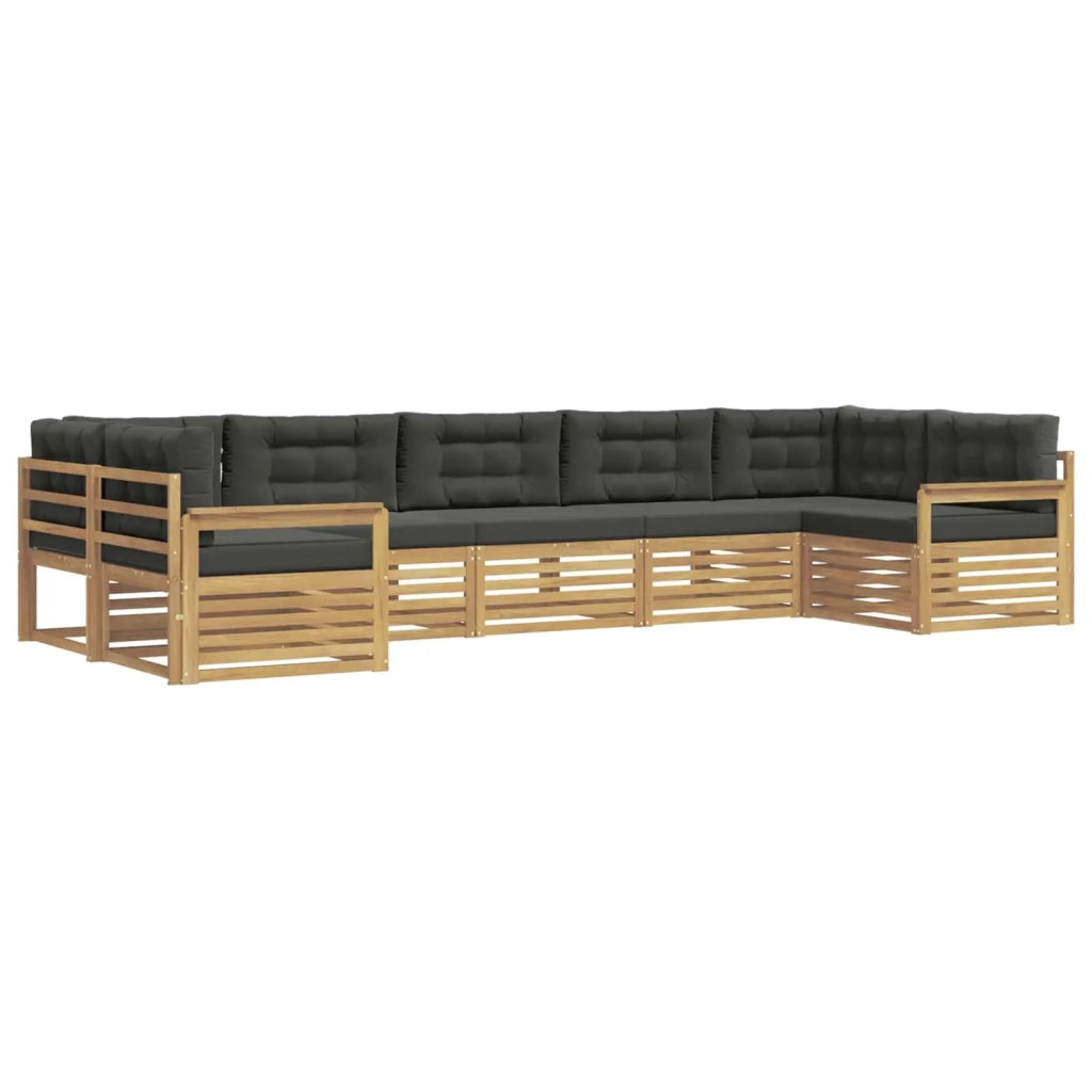Set di divani da esterno con cuscino 7 pcs Bianco e Antracite