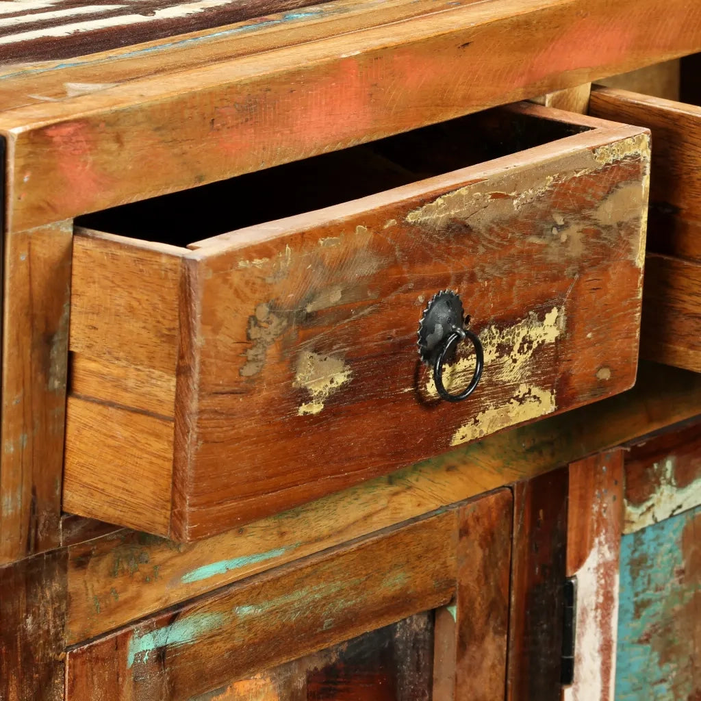 Credenza in Legno Massello di Recupero 120x35x76 cm 243984