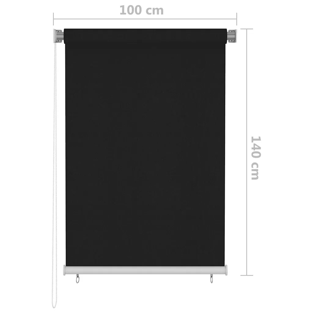 Tenda a rullo | Tenda avvolgibile per Esterni 100x140 cm Nera