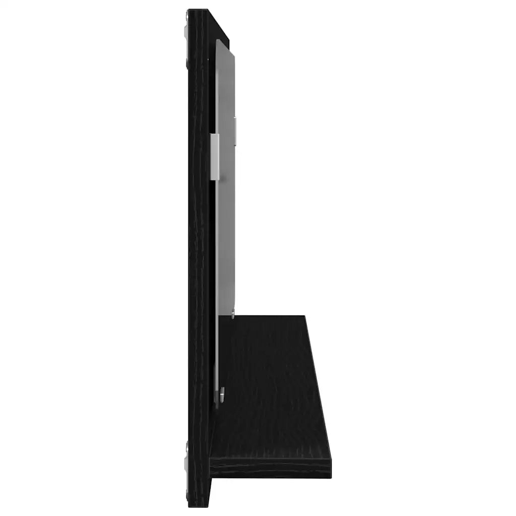 Mensola Specchio con lo scaffale Rovere Nero 90 x 10,5 x 37 cm CFW7463272