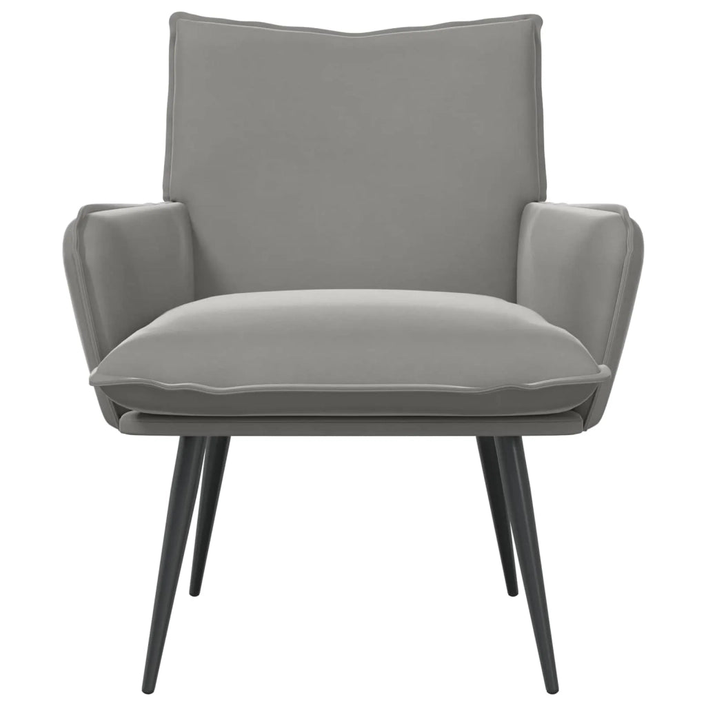 Poltrona Grigio Chiaro Velluto 42047723