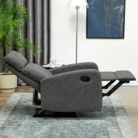 Poltrona Relax, Poltrona Reclinabile con Poggiapiedi Regolabile, Sedia Moderna per Soggiorno con Rivestimento in Tessuto, Grigio