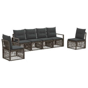 Set Divano da Giardino 6 pcs Grigio polyrattan 3435674