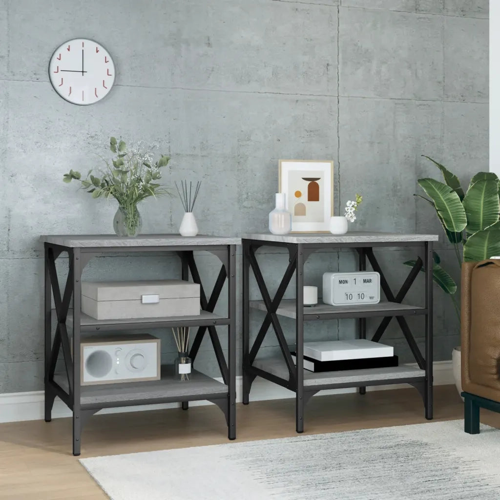Tavolini 2 pz Grigio Sonoma 40x42x50 cm in Legno Multistrato 825779