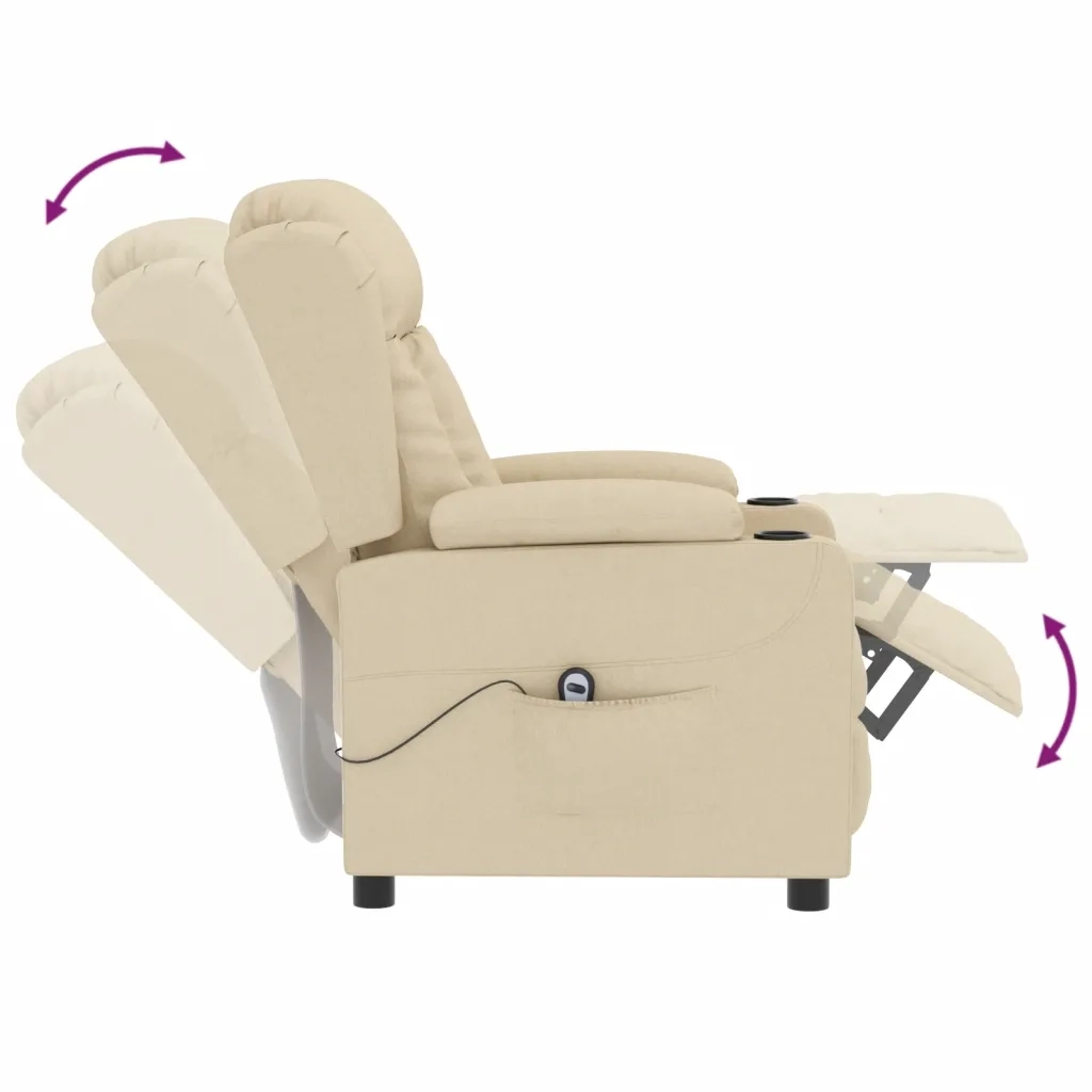 Poltrona Elettrica Reclinabile Crema in Tessuto cod mxl 23436