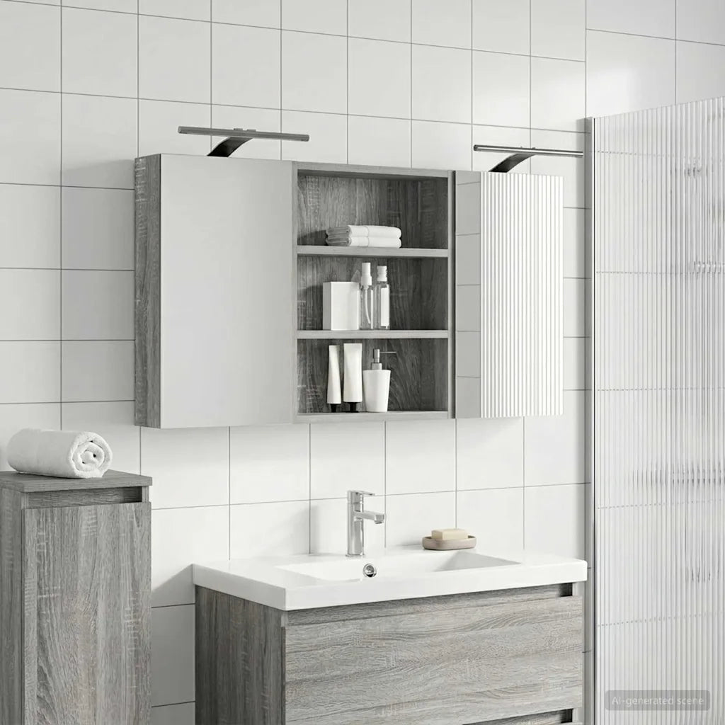 Set di Armadi da Bagno con lo scaffale 3 pcs 100 x 10,5 x 50 cm 3403693
