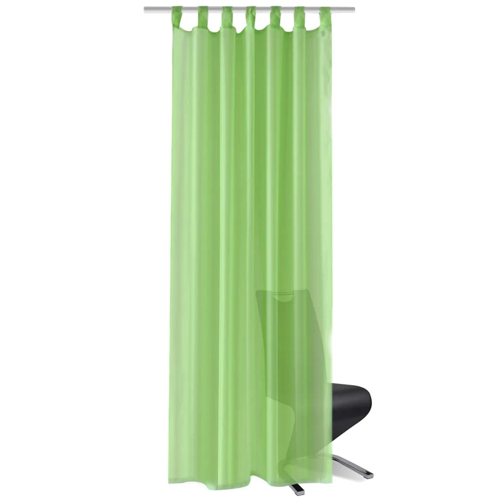 Tende Trasparenti 2 pz Verde Mela 140 x 175 cm 130203