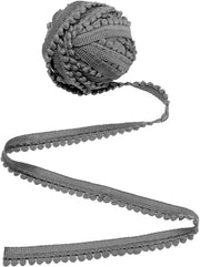 11 metri di pomi, palloni, frange, frange, frange, pomponi di tessuto con pompon per cucire, decorazione, 15 mm, grigio scuro