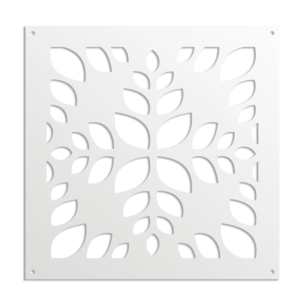 LEAVES - Pannello in PVC traforato - Parasole Misura: 73x73 cm, Colore: bianco