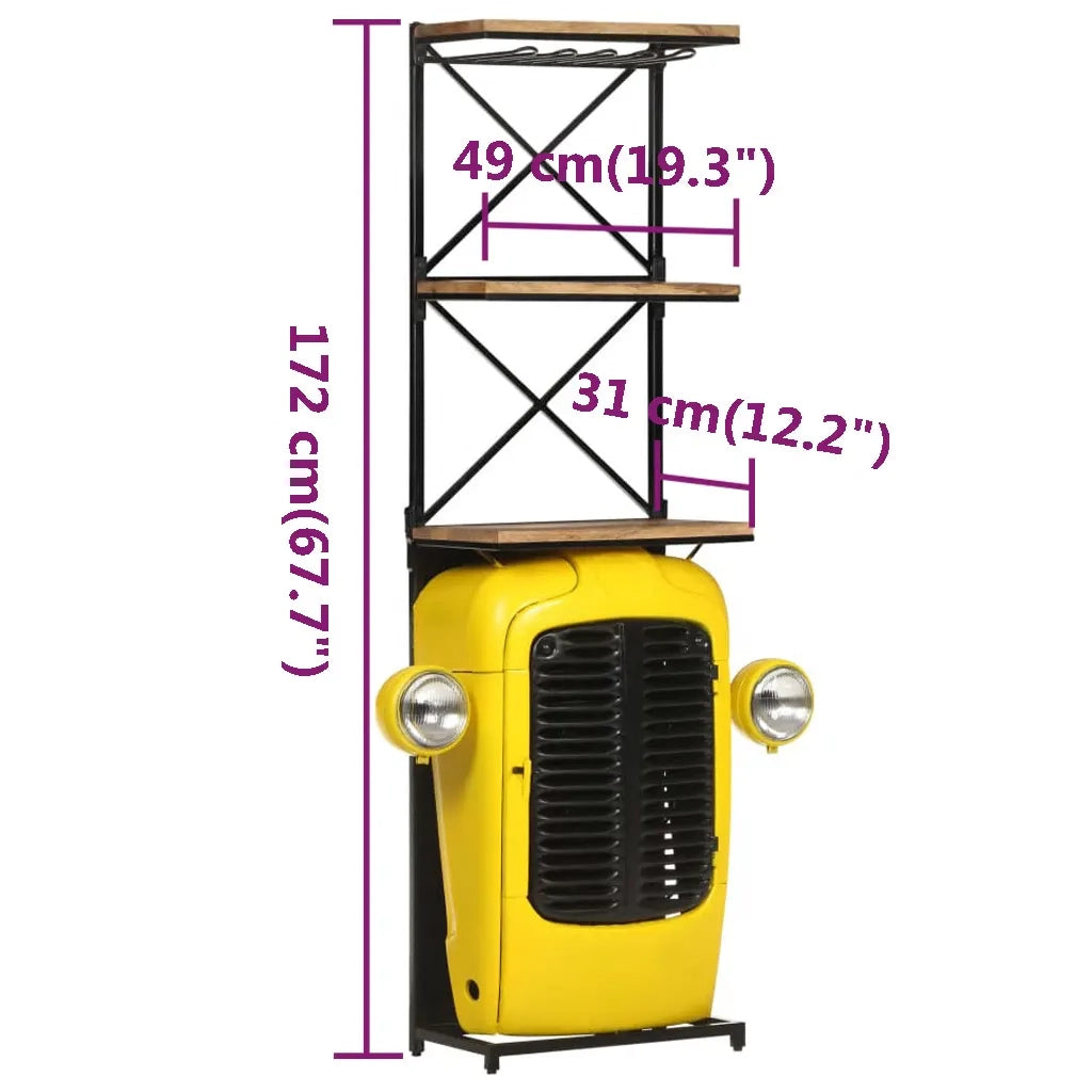 Cantinetta per Vini a Trattore Bianca 49x31x172 cm Mango Grezzo