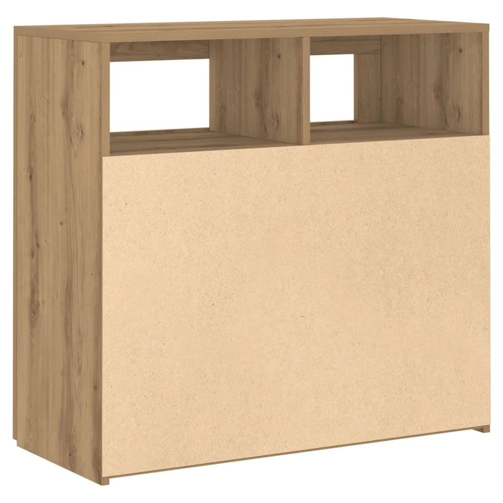 Buffet credenza cassettiera armadio mobile contenitore organizer per cucina soggiorno salotto con luci a LED legno ingegnerizzato lavorato a mano rovere Artisan 02_0029865