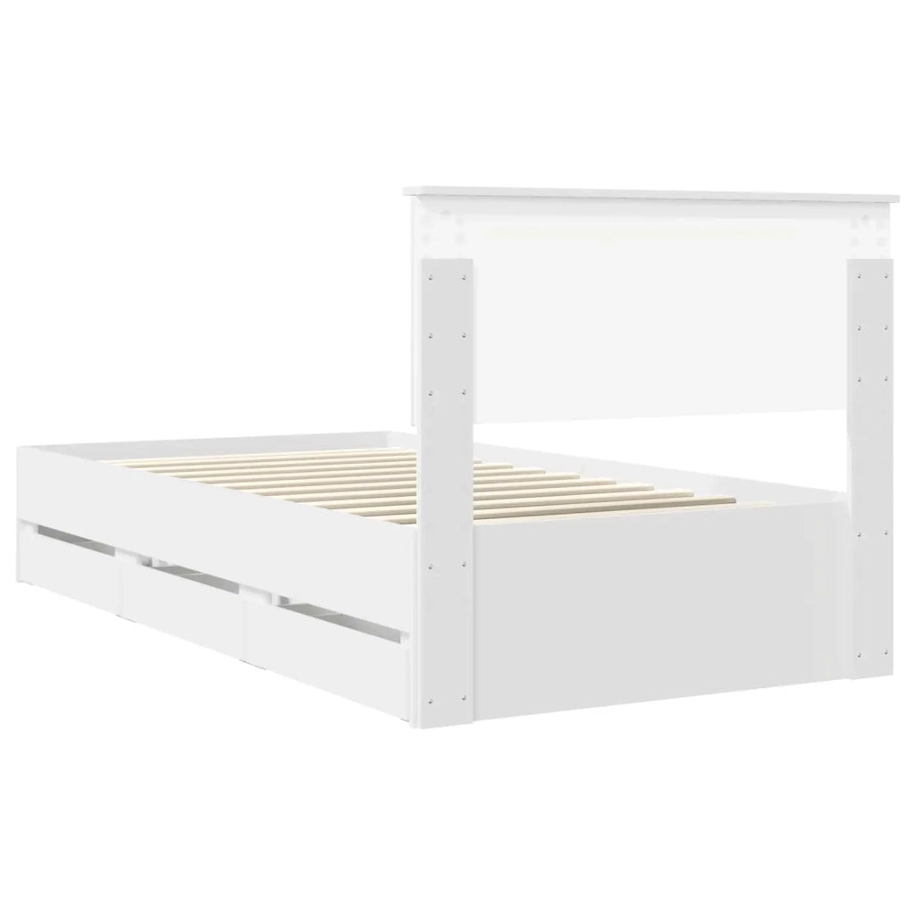 Struttura del letto Bianco 100 x 200 cm Legno Ingegnerizzato