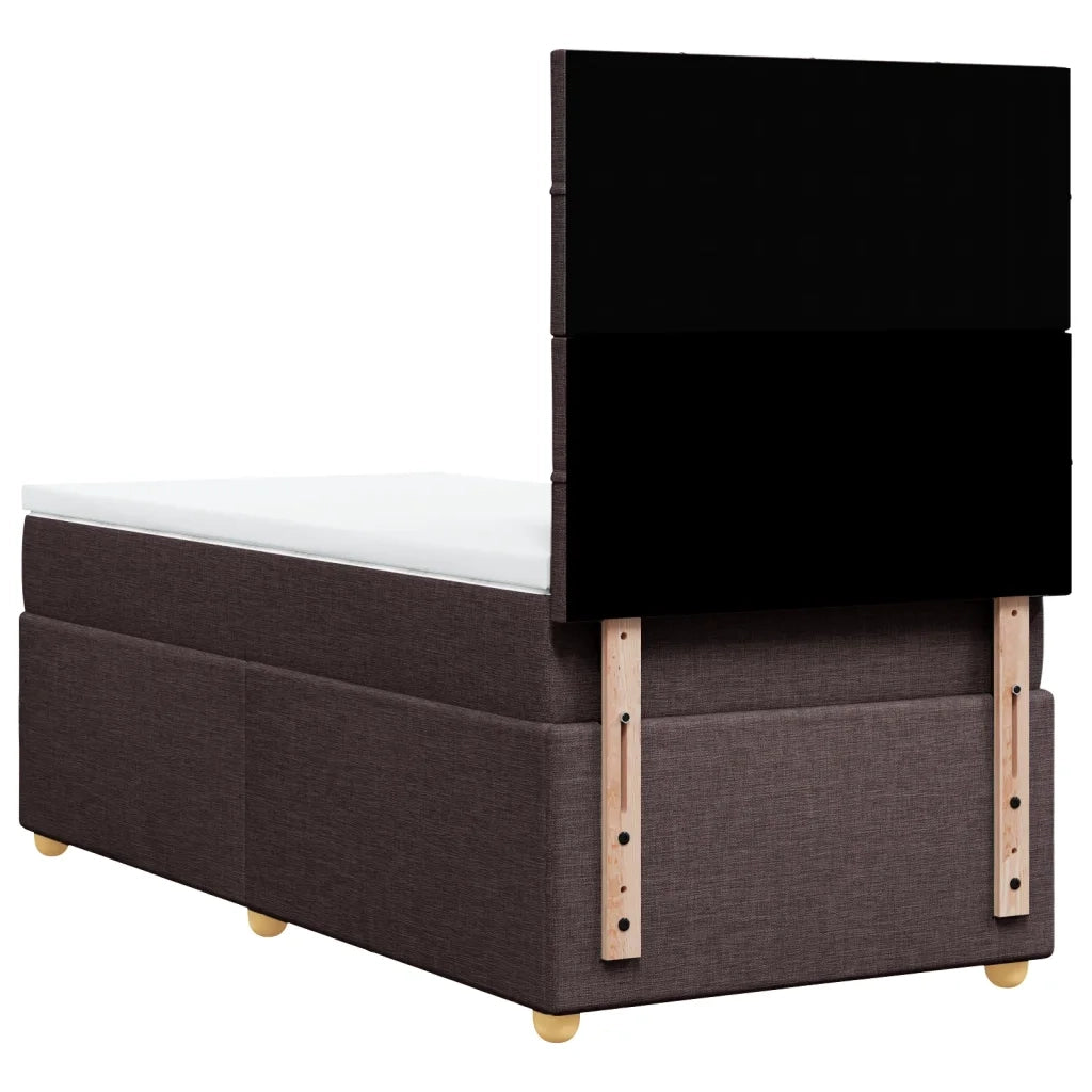 Giroletto a Molle con Materasso-Struttura Letto Marrone Scuro 80x200 cm Tessuto 339765