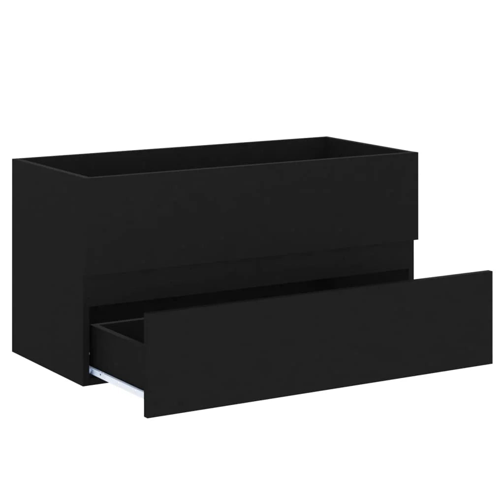 Mobile lavabo con vasca integrata 91 x 39,5 x 18,5 cm truciolare nero 02_0006515