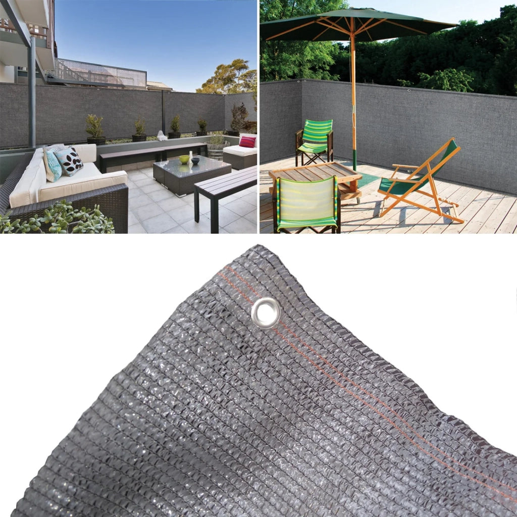 IDMarket - Rete ombreggiante 1,8x10m, telo rotolo per recinzione giardino 90g/m², girgio