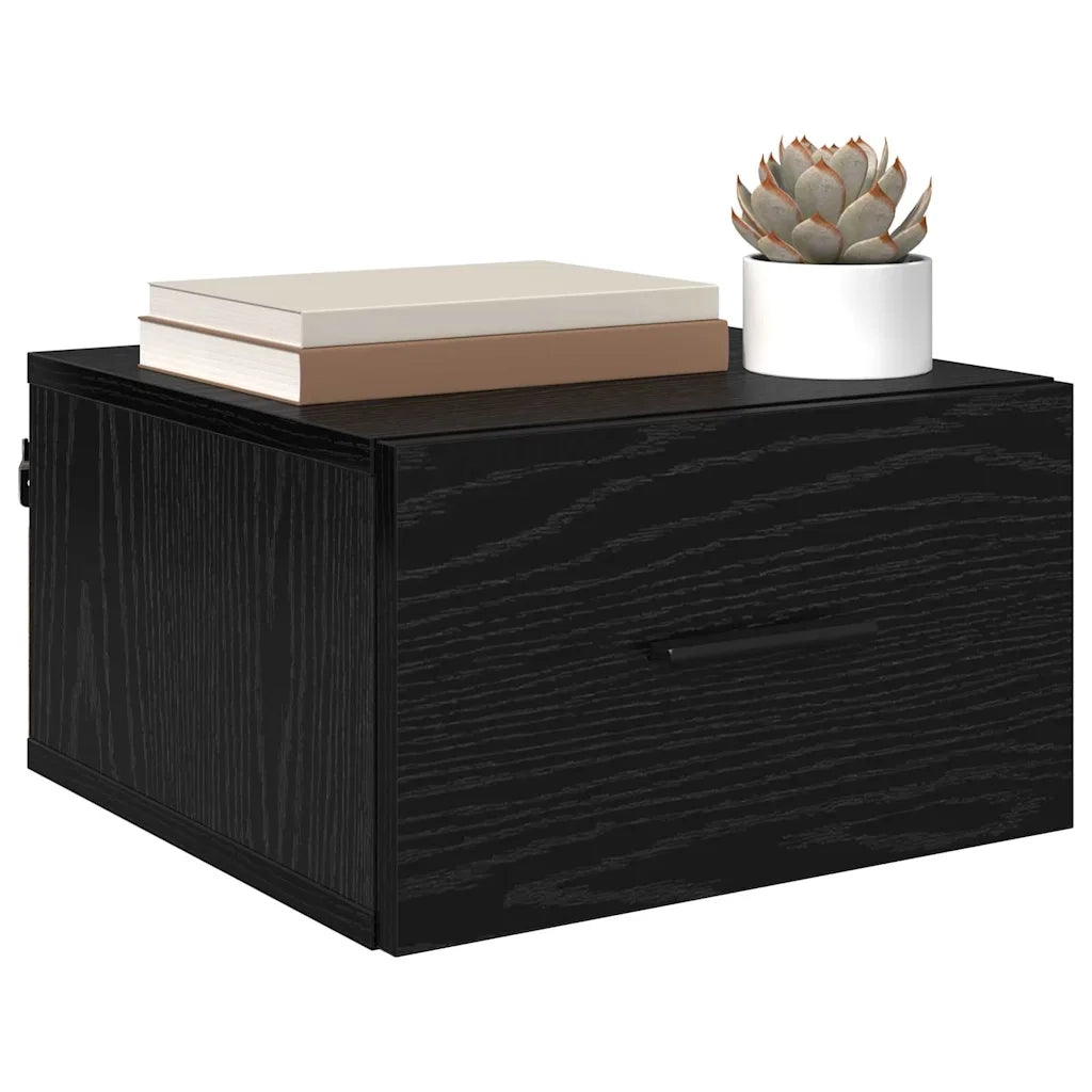 Comodino | Armadio da Notte | Mobiletto da notte Rovere nero 35 x 35 x 20 cm Legno multistrato