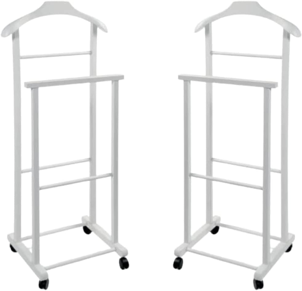 DOPPIO INDOSSATORE FAGGIO DA CAMERA BIANCO IN LEGNO 43X33X105H CM