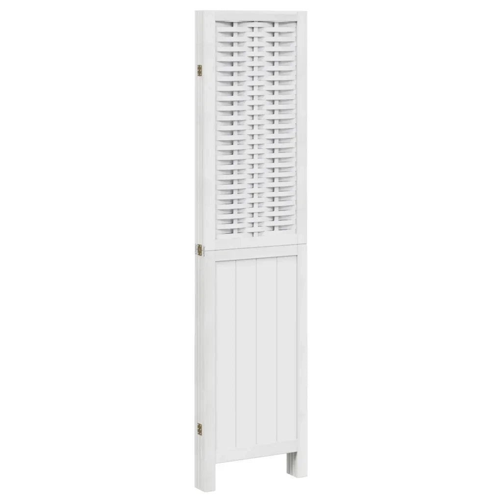 Divisorio Ambienti | Divider per stanze | Paravento 4Pannelli Bianco Legno Massello di Paulownia