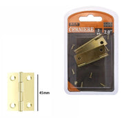 Trade Shop - Set 2 Pezzi Cerniere In Ottone Per Porte Mobili Armadi Sportelli Ante 45mm 69038 -