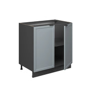 Mobile lavello cucina Fame-Line Blu-grigio chiaro/Antracite 80 cm con ripiano, PL Rovere Vicco