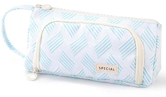 Etui per ragazze, etui per penne, grande capacità per adolescenti, etui per scuola e ufficio (blu diamante)