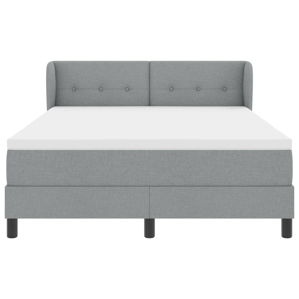 Letto a Box con Materasso Grigio Chiaro 160x200 cm Tessuto