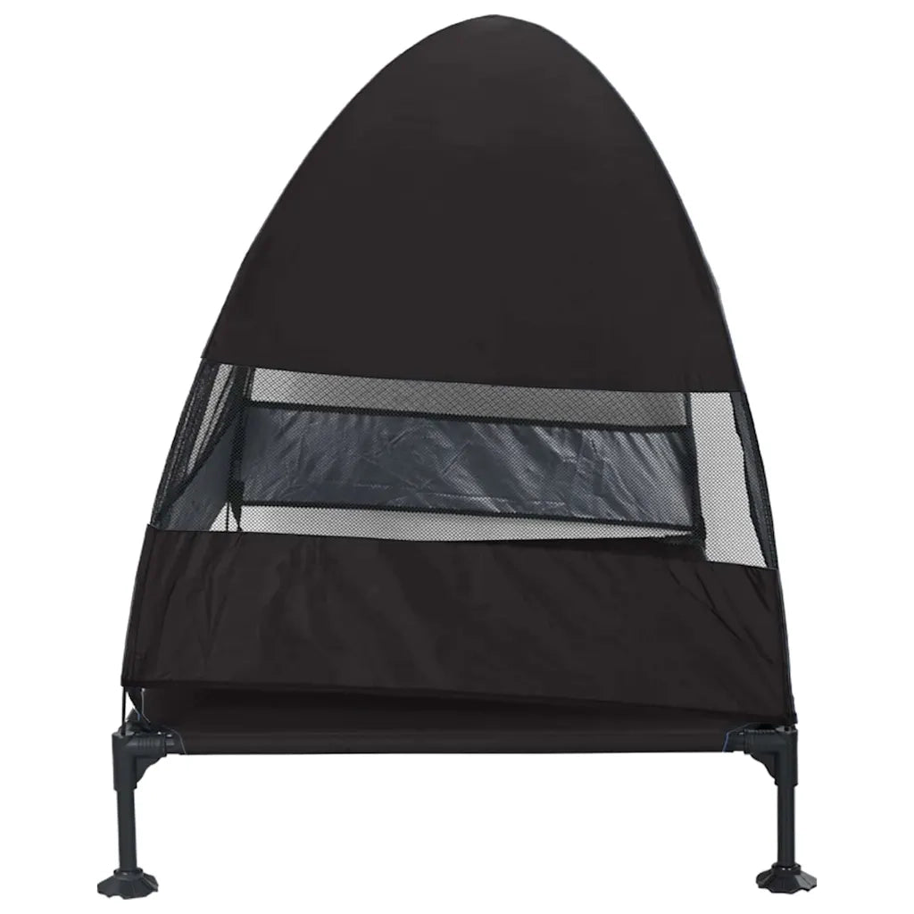 Letto per Cani Elevato Nero 127 x 81 x 108 cm Tessuto e acciaio 42008221