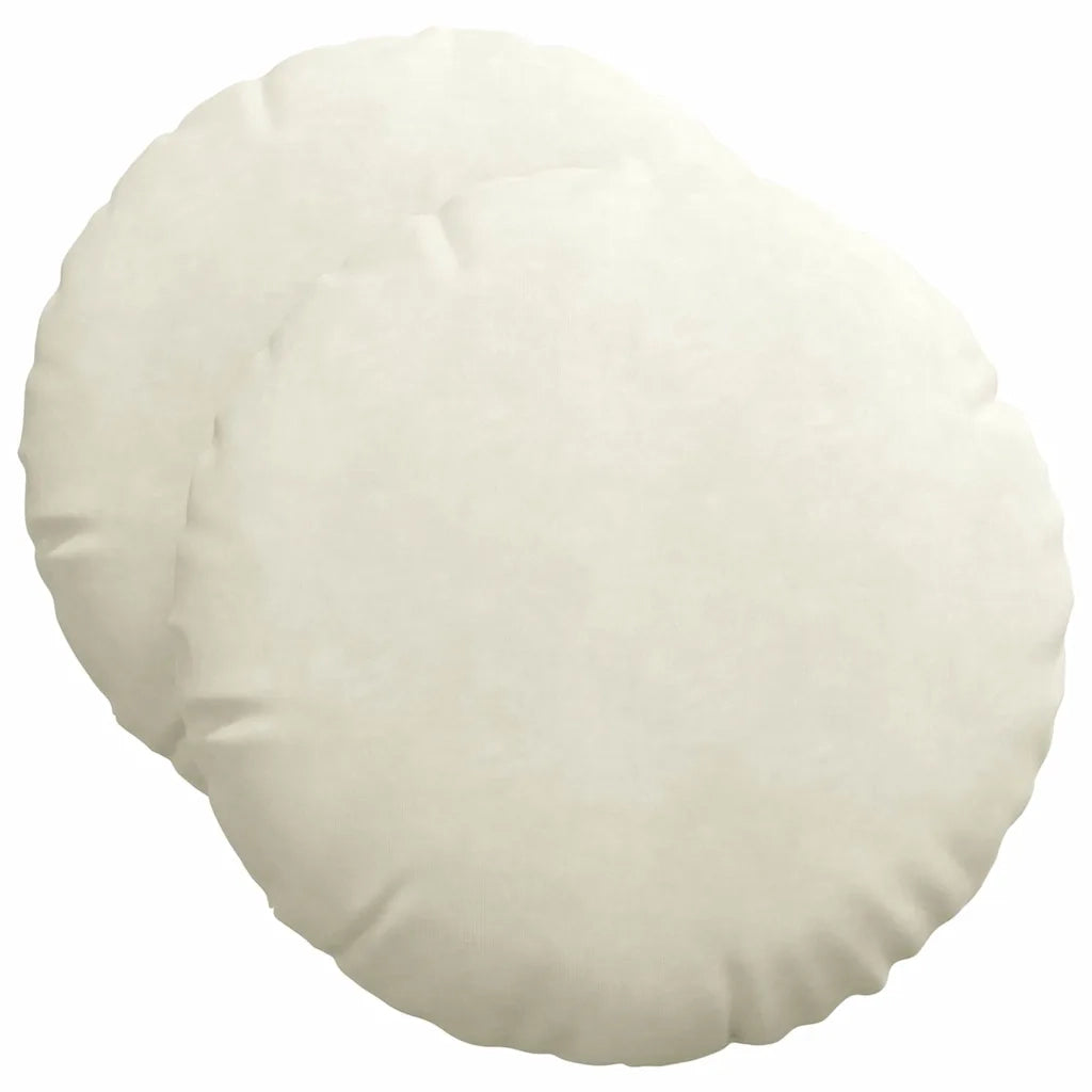 Cuscini per Seduta 2 pcs Crema Ø50 x 19 cm Velluto