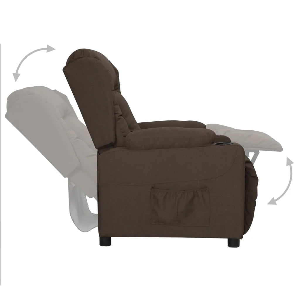 Poltrona Reclinabile Marrone Scuro in Tessuto cod mxl 23455
