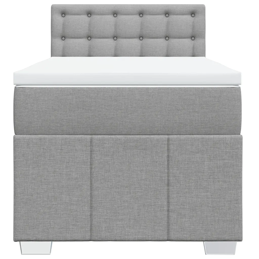 Giroletto a Molle con Materasso Grigio Chiaro 90x190 cm Tessuto