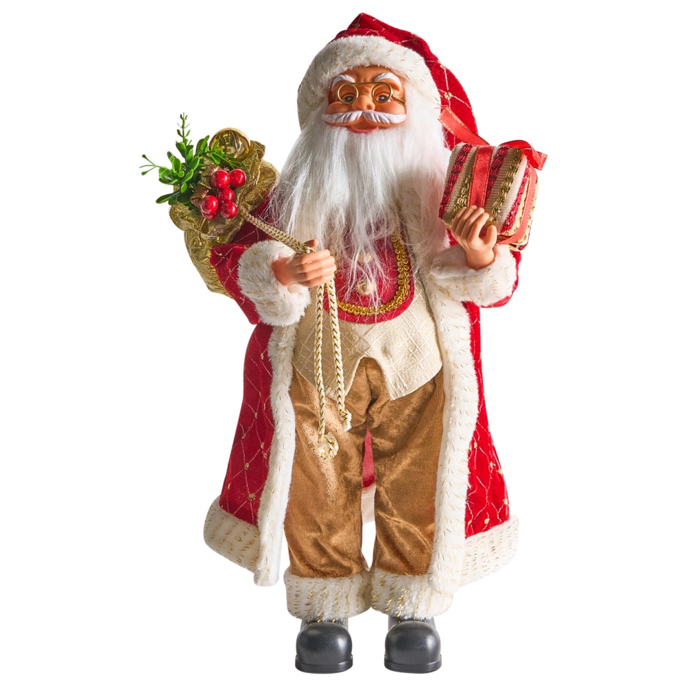 Figurina decorativa in tessuto rosso e materiale sintetico Babbo Natale Figura di Natale Ornamento di Natale