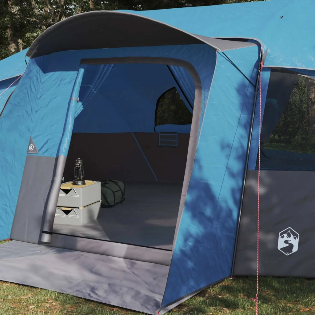 Tenda familiare con telo da pioggia resistente all'acqua Blu