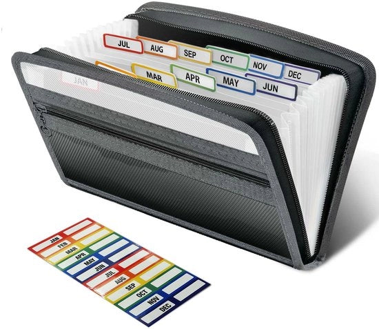 Organizzatore di biglietti e coupon, cartellino espandibile con 13 tasche