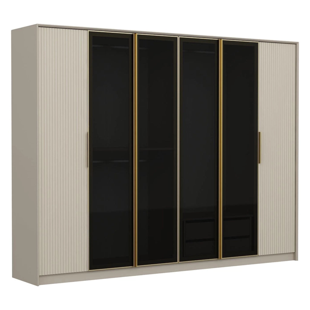 Armadio Camera da Letto Gavi, Guardaroba Grande Appendiabiti, 274x210h cm Bianco