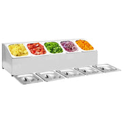 Supporto Gastronorm con 5 Contenitori GN 1/6 in Acciaio Inox 51222