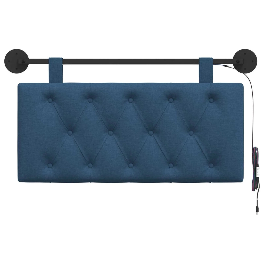 Testiera sospesa Con luce LED Blu Tessuto 3424549