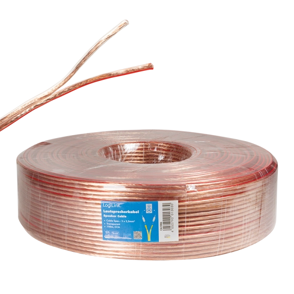 Cavo Audio per diffusori acustici Trasparente 2,5 mm matassa 100m