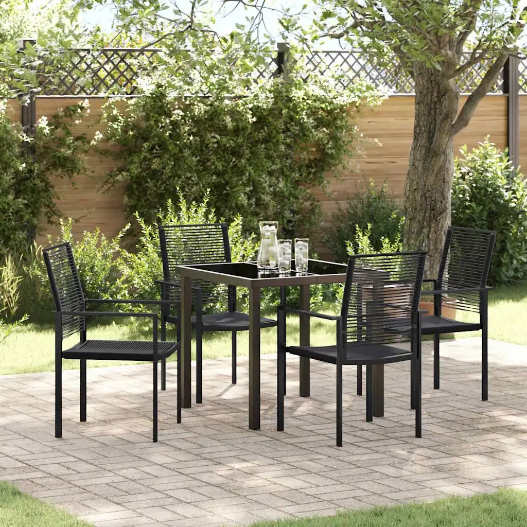Set da Pranzo per Giardino 5 pcs Nero 3379164