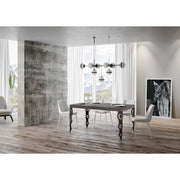 Tavolo allungabile 140/224x80cm Karamay telaio Antracite - Noce